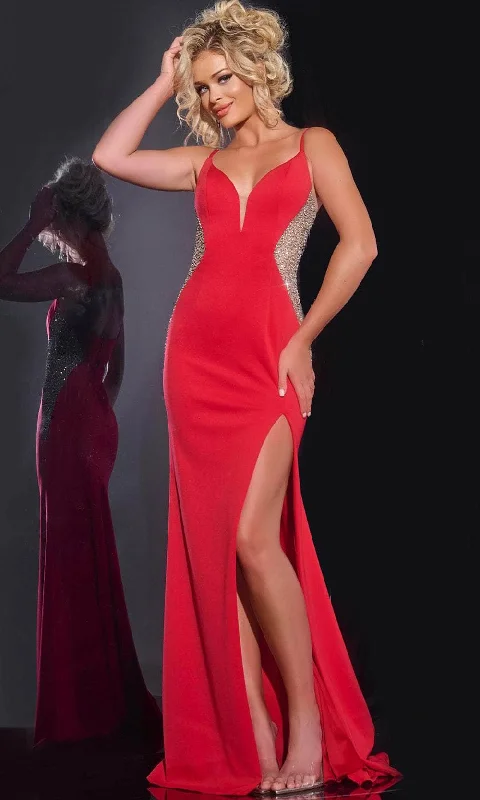 Stock Clearance Jovani 42002 - Crystalline Detailed Prom Dress