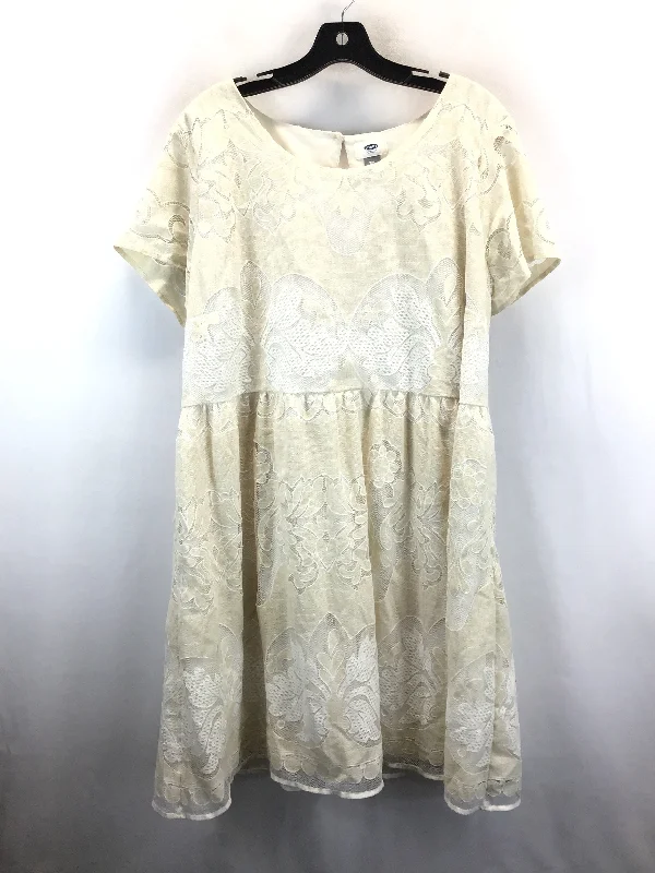 Daily Deals Cream Dress Casual Midi Old Navy, Size Xxl
