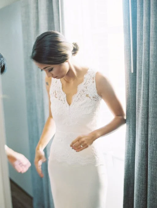 Get It Before It’s Gone Badgley Mischka Lace Open Back Peplum Gown