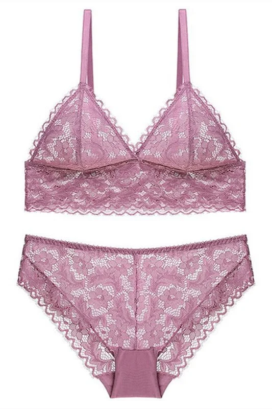 Deep Discounts Sexy Triangle Pink Lingerie Set