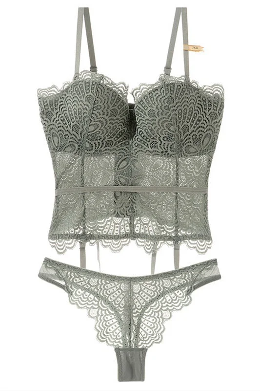 Mega Deal Sage Lace Lingerie Set