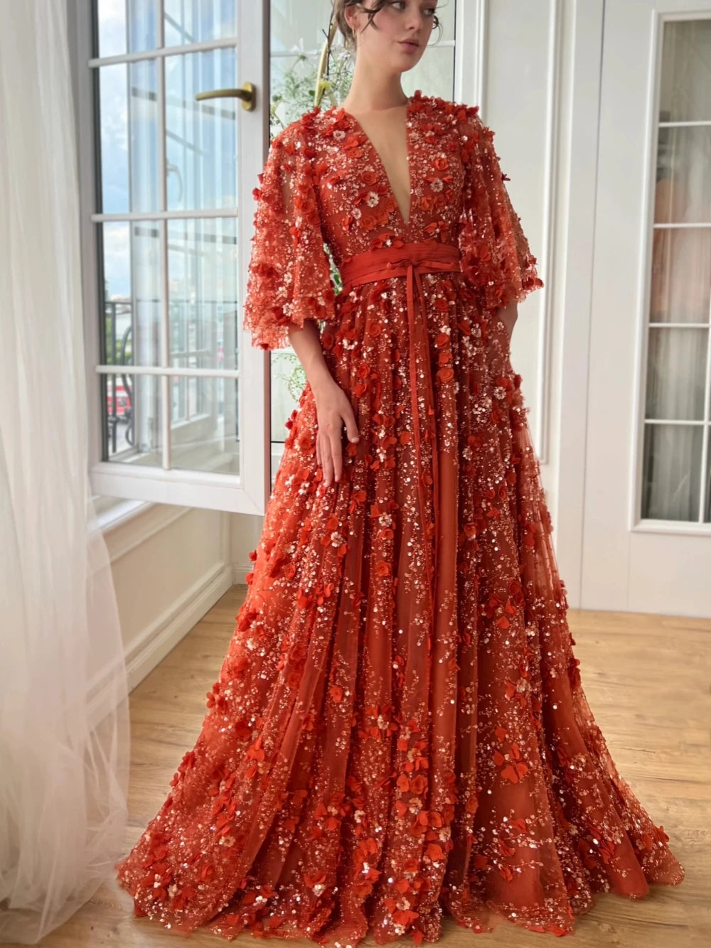 Sale Event Glitter A Line Evening Dress Charming Appliques Beading Cocktail Half Sleeves Customized Luxurious Party Birthday Prom Gown Sale Event Glitter A Line Evening Dress Charming Appliques Beading Cocktail Half Sleeves Customized Luxurious Party Birthday Prom Gown