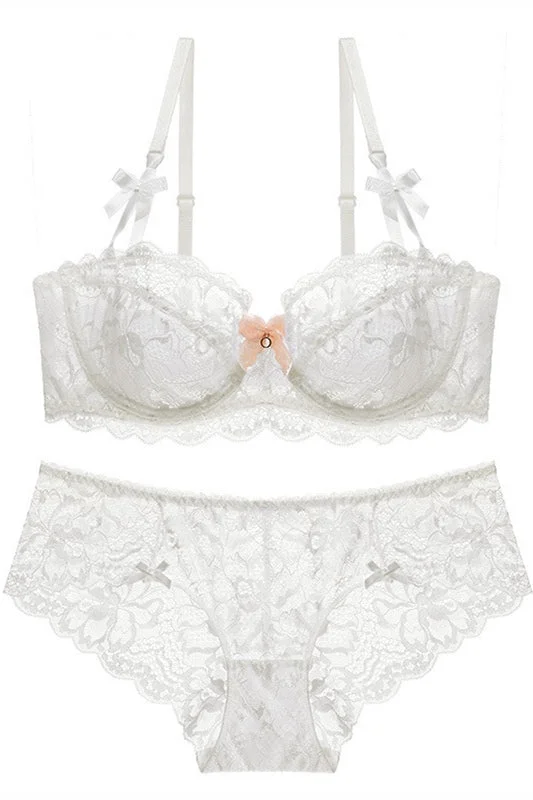 Act Now Elegant White Lace Lingerie Set