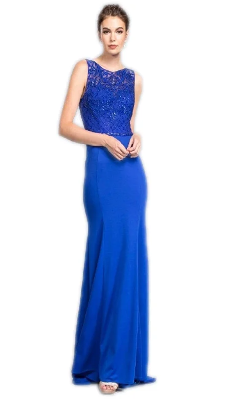 Major Savings Trevi Collection - Embellished Illusion Jewel Prom Sheath Dress