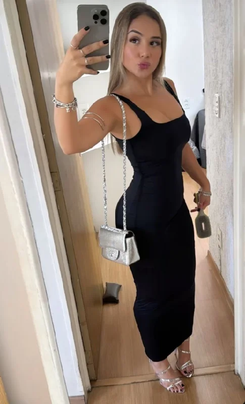 Exclusive Offers Simple Sheath Black Party Dress Prom Dress Y7887