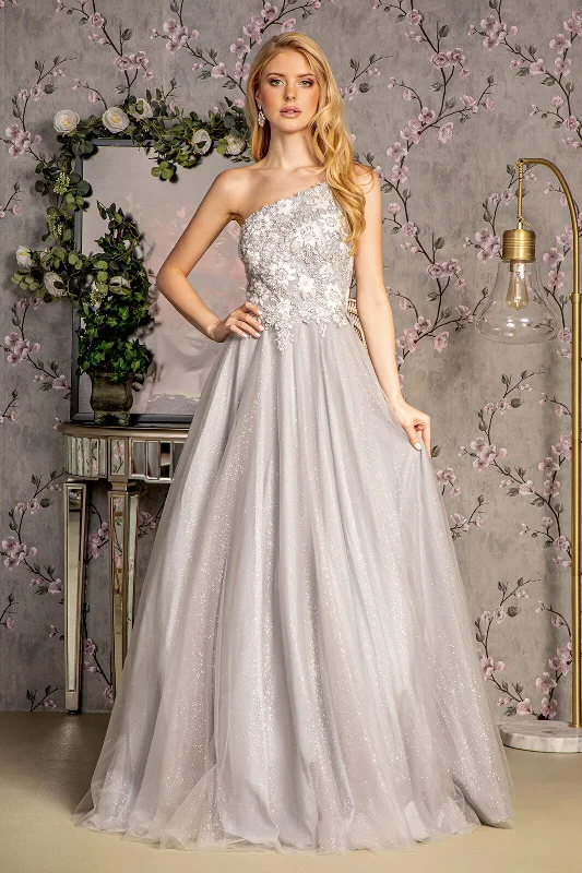 Last Chance Embroidered One Shoulder A-line Gown by GLS Gloria GL3384