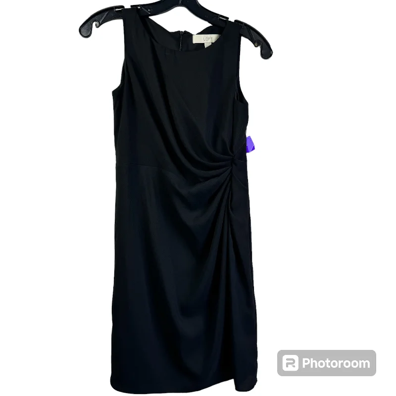 Can't Miss Black Dress Casual Midi Loft, Size Xxs