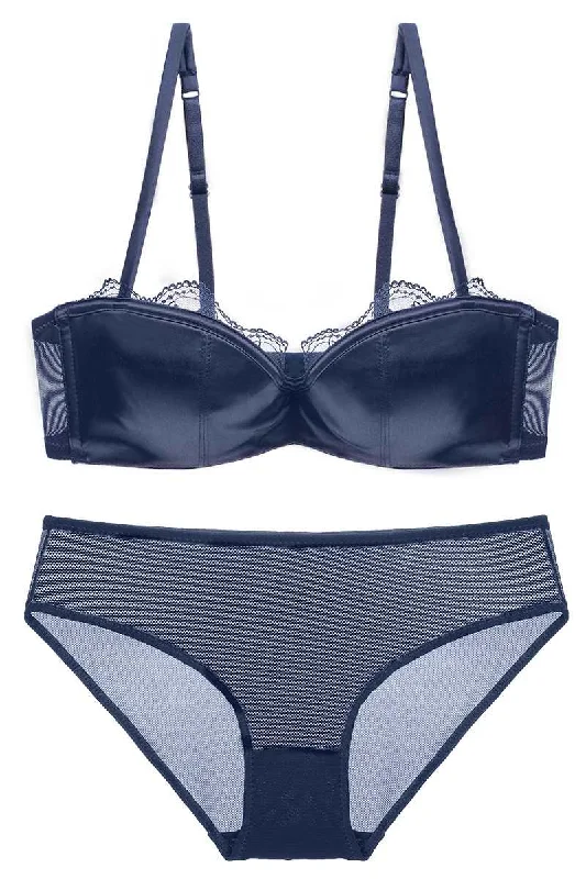 Price Meltdown Navy Blue Lingerie Set