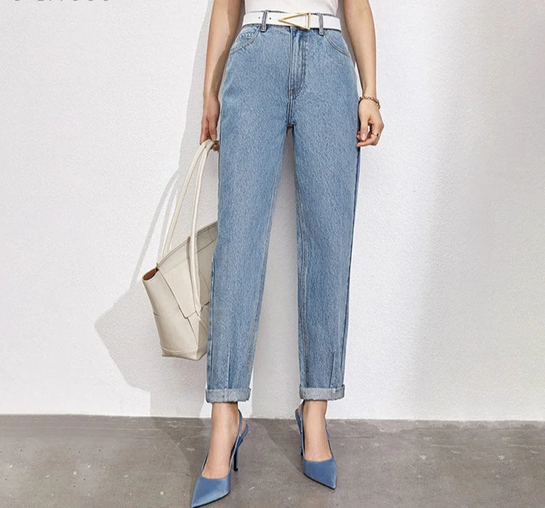 Factory Direct Sale Awakecrm Jeans For Women High Waist Denim Pants 100% Cotton Straight Casual Pants Autumn Female Jeans Pants 12170499 Factory Direct Sale Awakecrm Jeans For Women High Waist Denim Pants 100% Cotton Straight Casual Pants Autumn Female Jeans Pants 12170499