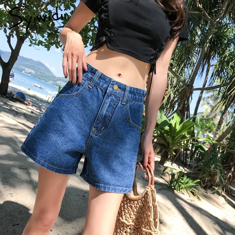 Act Now Awakecrm Back to College Blue Shorts high waist jeans woman Denim Short for Women summer black white streetwear new hot sell Wide Leg Pants Act Now Awakecrm Back to College Blue Shorts high waist jeans woman Denim Short for Women summer black white streetwear new hot sell Wide Leg Pants