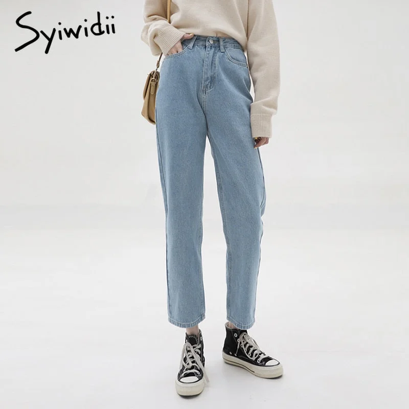 Doorbuster Deal Awakecrm Back to College Syiwidii High Waisted Jeans for Women Straight Denim Pants Sky Blue Clothes Demin Casual Vintage Streetwear Spring Fashion Doorbuster Deal Awakecrm Back to College Syiwidii High Waisted Jeans for Women Straight Denim Pants Sky Blue Clothes Demin Casual Vintage Streetwear Spring Fashion