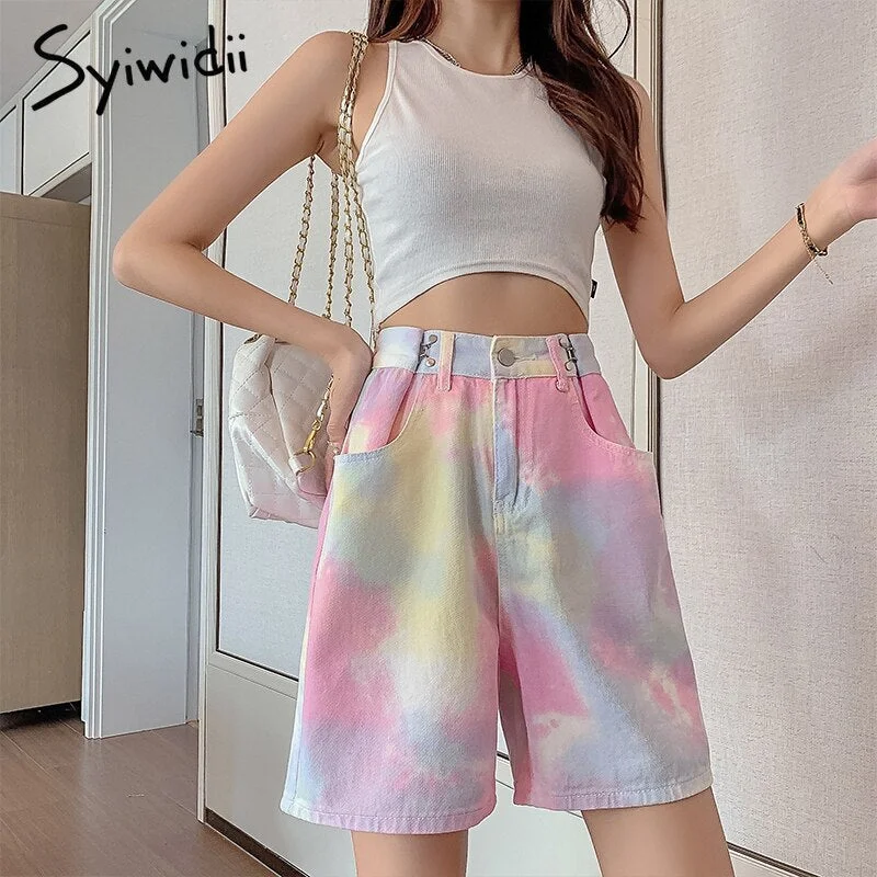 Buy More, Save More Awakecrm Back to College Syiwidii Jean Denim Shorts Woman Pink Wide Leg Pants High Waisted Adjust Waist Baggy Jeans Fashion Streetwear Summer Shorts Buy More, Save More Awakecrm Back to College Syiwidii Jean Denim Shorts Woman Pink Wide Leg Pants High Waisted Adjust Waist Baggy Jeans Fashion Streetwear Summer Shorts