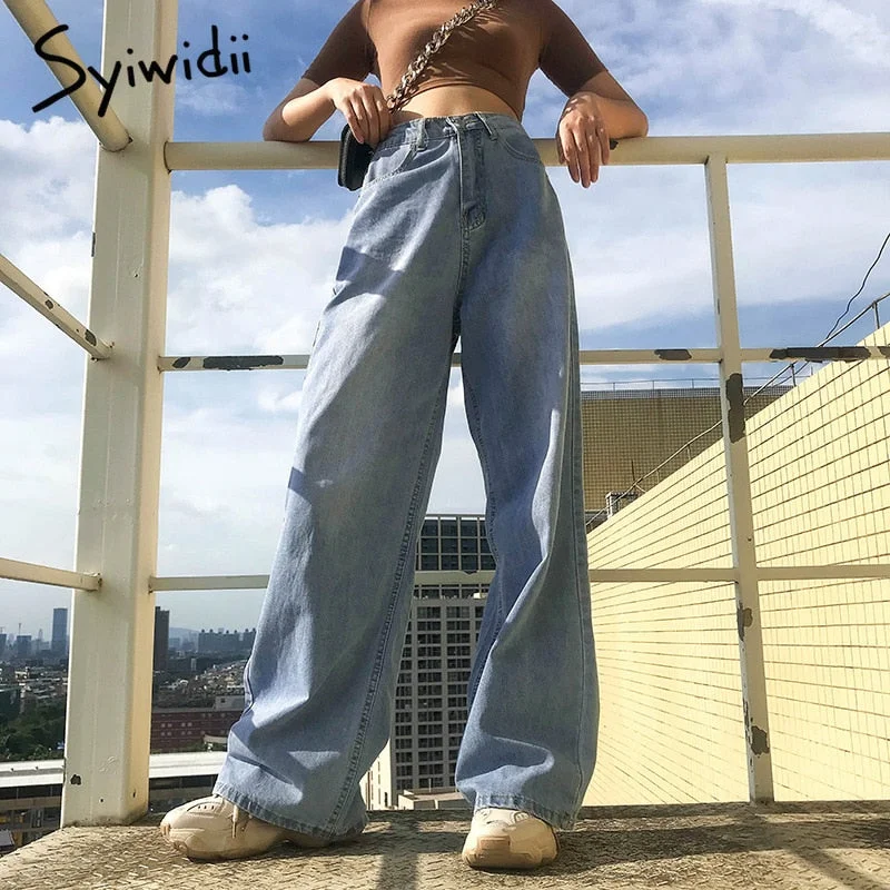Price Slash Awakecrm Back to College Syiwidii Wide Leg Baggy Jeans for Women High Waisted Mom Clothes Vintage Streetwear Trousers Full Length Denim Pants Summer Price Slash Awakecrm Back to College Syiwidii Wide Leg Baggy Jeans for Women High Waisted Mom Clothes Vintage Streetwear Trousers Full Length Denim Pants Summer