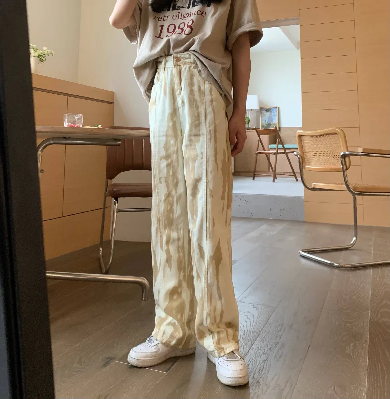 Amazing Deals Back To School Outfits Streetwear Women Jeans High Waist Straight Wide Leg Pants Vintage Tie Dye Distressed Pockets Denim Pants Mujer Amazing Deals Back To School Outfits Streetwear Women Jeans High Waist Straight Wide Leg Pants Vintage Tie Dye Distressed Pockets Denim Pants Mujer