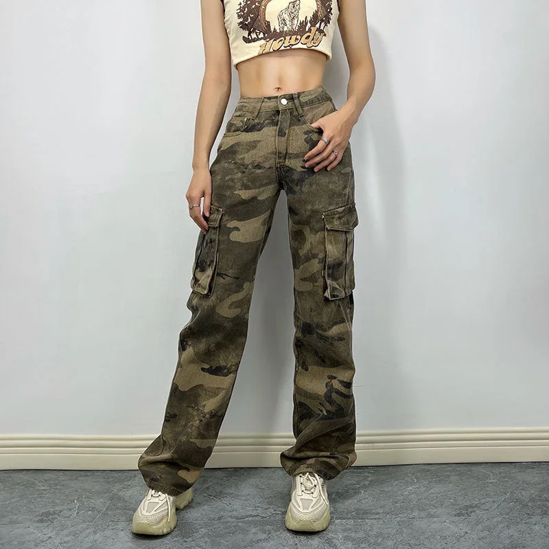 Price Break Black Friday Sales Camouflage Trousers Cargo Pants Retro Jeans Women Pants Straight Korean Fashion Y2k Streetwear 2000S Clothes Price Break Black Friday Sales Camouflage Trousers Cargo Pants Retro Jeans Women Pants Straight Korean Fashion Y2k Streetwear 2000S Clothes