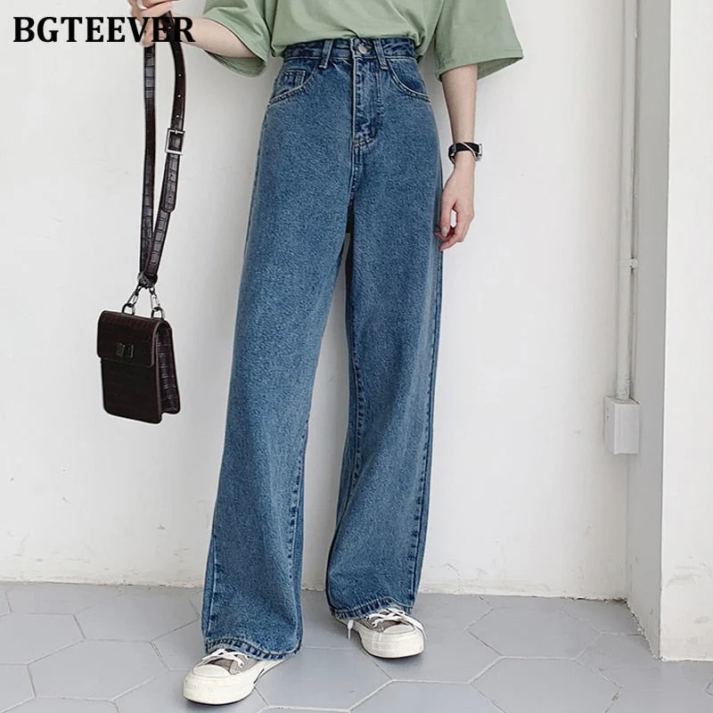 Holiday Sale Awakecrm Christmas Gift BGTEEVER Casual High Waist Loose Women Denim Jeans Streetwear Vintage Long Wide Leg Jeans Pants Female Trousers Capris Holiday Sale Awakecrm Christmas Gift BGTEEVER Casual High Waist Loose Women Denim Jeans Streetwear Vintage Long Wide Leg Jeans Pants Female Trousers Capris