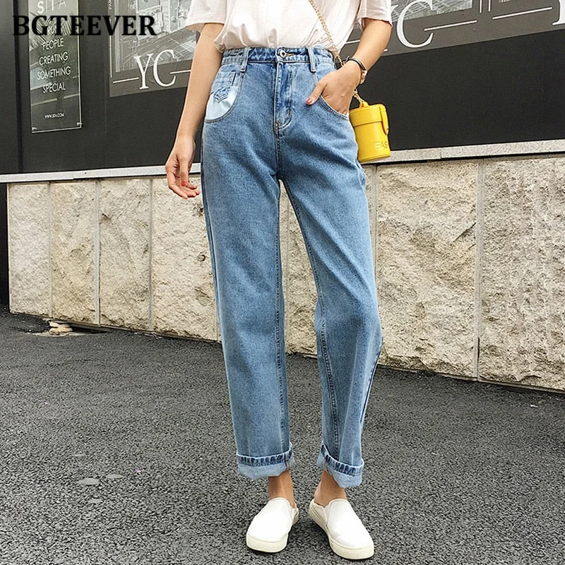 Time-Limited Offer Awakecrm Christmas Gift BGTEEVER Summer Straight Denim Pants for Women Casual High Waist Loose Pockets Female Jeans Ladies Trousers Time-Limited Offer Awakecrm Christmas Gift BGTEEVER Summer Straight Denim Pants for Women Casual High Waist Loose Pockets Female Jeans Ladies Trousers