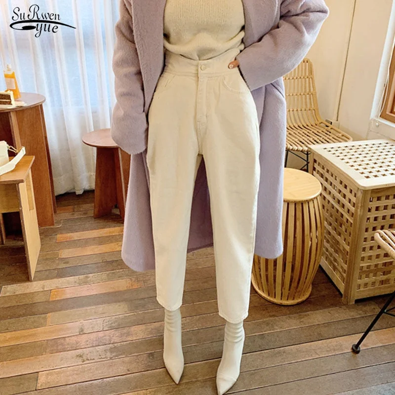 Last Chance Awakecrm Christmas Gift Women Harem Jeans Pants Fashion High Waist Loose White Denim Jeans Female Buttons Trousers Spring New Streetwear Pantalon 10391 Last Chance Awakecrm Christmas Gift Women Harem Jeans Pants Fashion High Waist Loose White Denim Jeans Female Buttons Trousers Spring New Streetwear Pantalon 10391