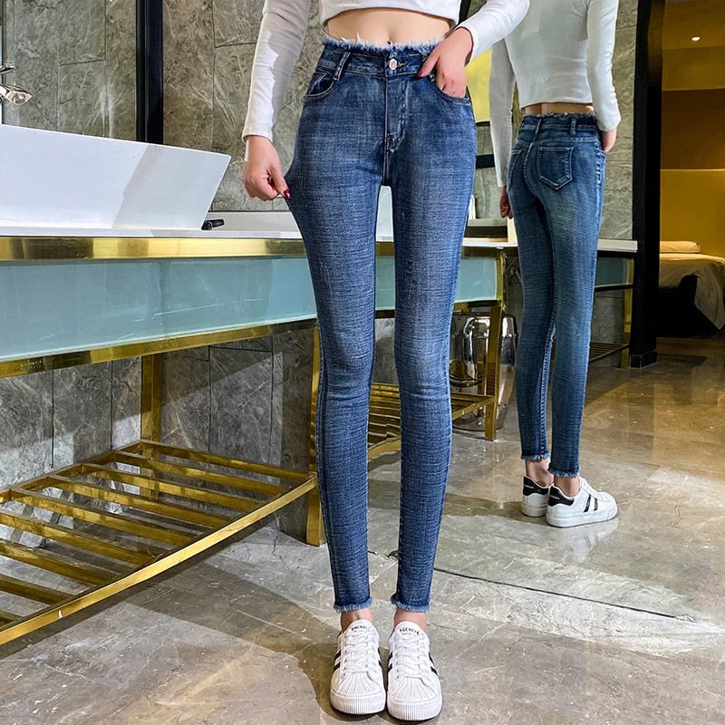Online Exclusive Awakecrm Elastic Skinny Jeans Woman Fashion High Waist Pencil Pants Denim Tassel New Solid Wash Fashion Slim Jeans Black Stretch Online Exclusive Awakecrm Elastic Skinny Jeans Woman Fashion High Waist Pencil Pants Denim Tassel New Solid Wash Fashion Slim Jeans Black Stretch
