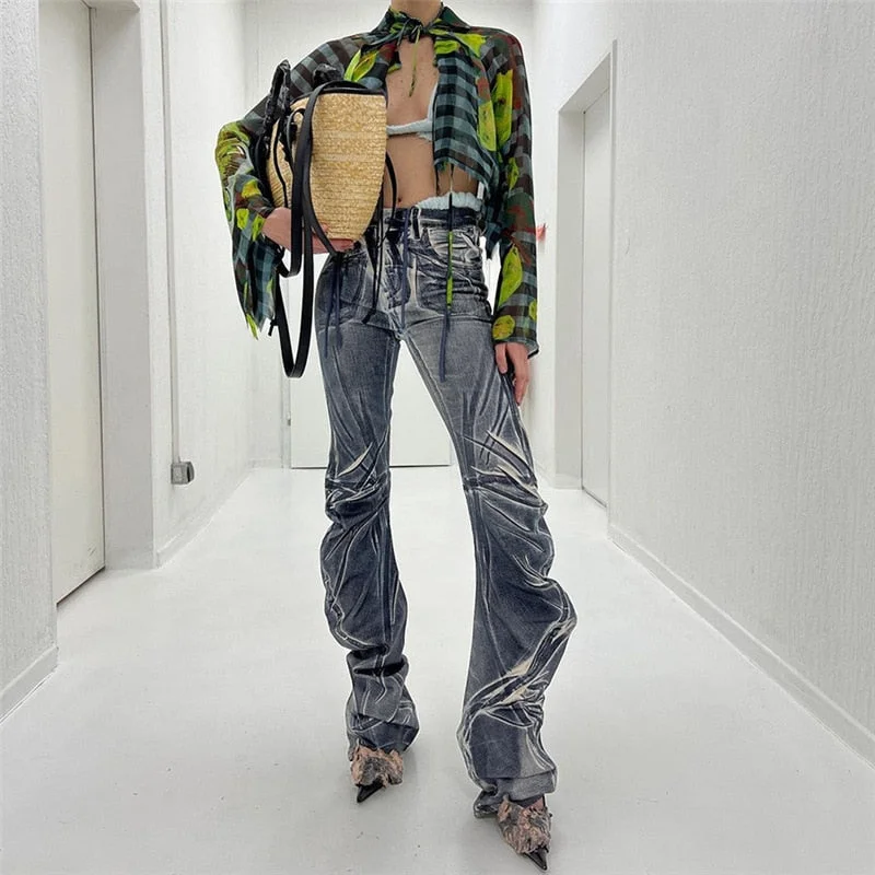 Deal Mania Black Friday Sales Flare Pants High Waist Stacked Jeans Fashion Streetwear Cyber Punk Tech Wear Korean Fashion Y2k Clothes Women Deal Mania Black Friday Sales Flare Pants High Waist Stacked Jeans Fashion Streetwear Cyber Punk Tech Wear Korean Fashion Y2k Clothes Women