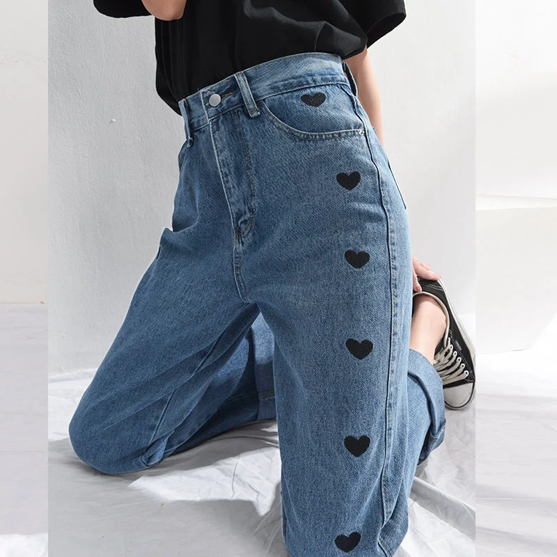 Deal Zone Awakecrm Joskaa High Waist Embroidered Jeans Wide Leg Pants Women Loose Autumn And Winter New Straight Love Trousers Y2k Trend Deal Zone Awakecrm Joskaa High Waist Embroidered Jeans Wide Leg Pants Women Loose Autumn And Winter New Straight Love Trousers Y2k Trend