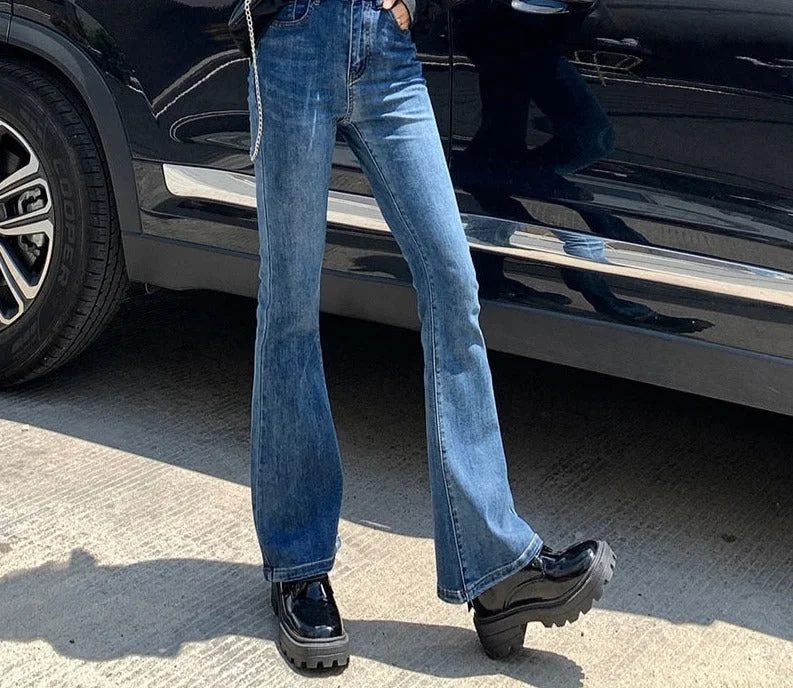 Midnight Sale Awakecrm Joskaa Super Stretchy Bell Bottom Jeans Women Fall Skinny High Waisted Blue Black Vintage Streetwear Denim Flare Pants XS Midnight Sale Awakecrm Joskaa Super Stretchy Bell Bottom Jeans Women Fall Skinny High Waisted Blue Black Vintage Streetwear Denim Flare Pants XS