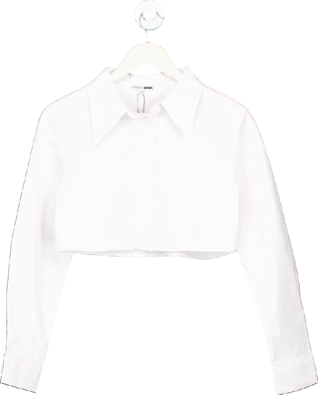 Don't Wait Fashion Nova White Poplin Shirt UK M