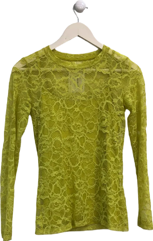 Crazy Deals Finery Yellow Lace Long Sleeve Top UK 6