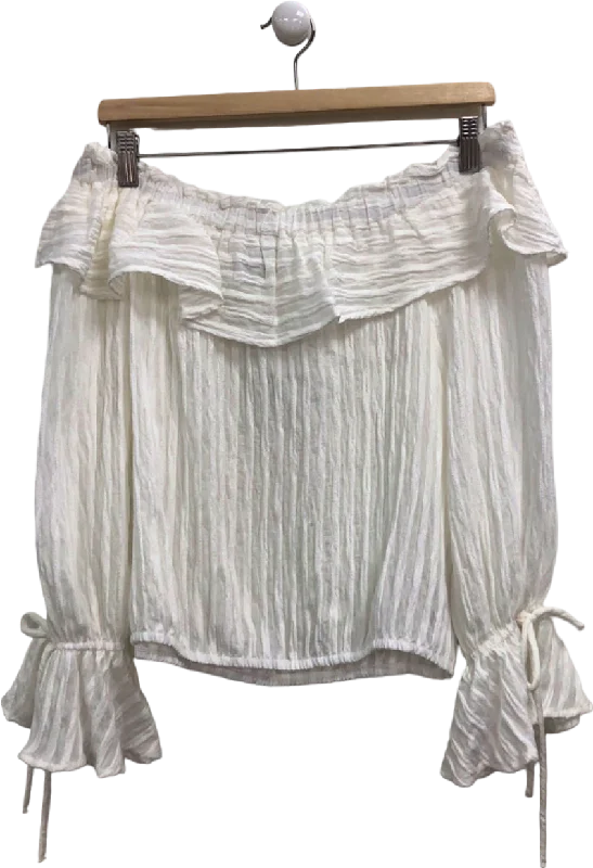 Price Cut Mint Velvet White Off-Shoulder Blouse UK M