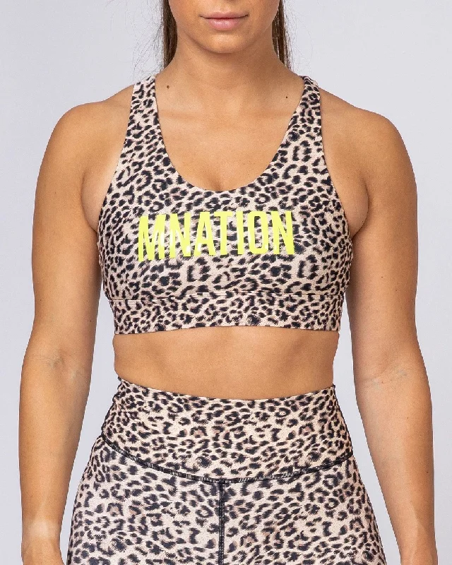 Final Sale Motion Sculpt Bra - Yellow Leopard