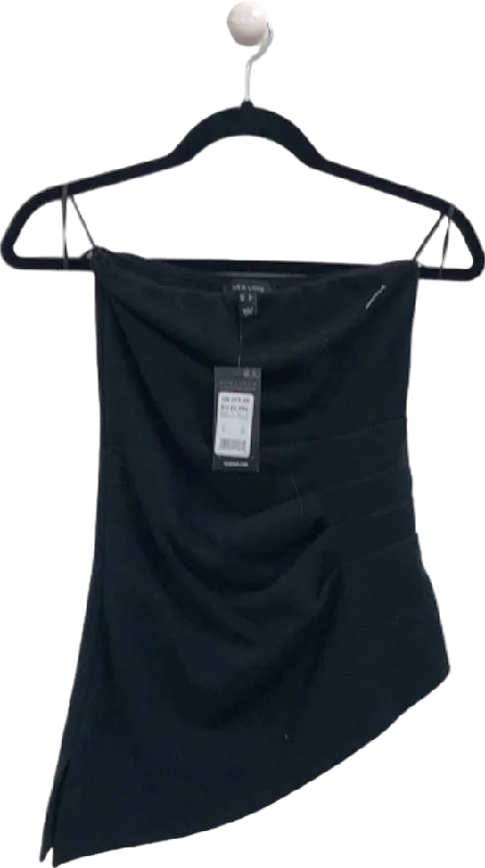 Final Clearance New Look Black Asymmetric Tube Top UK 6