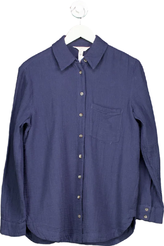 Price Rollback River Island Navy Relaxed Shirt UK 6