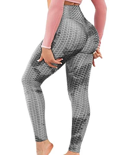 Limited Availability AIMILIA Butt Lifting Anti Cellulite Leggings for Women High Waisted Yoga Pants Workout Tummy Control Sport Tights - Z-dye-gray-black