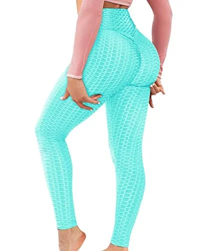 Exclusive Savings AIMILIA Butt Lifting Anti Cellulite Leggings for Women High Waisted Yoga Pants Workout Tummy Control Sport Tights Blue