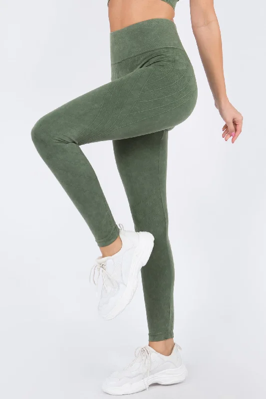 Referral Discount Bohemian Stitched Mineral Wash Active Leggings