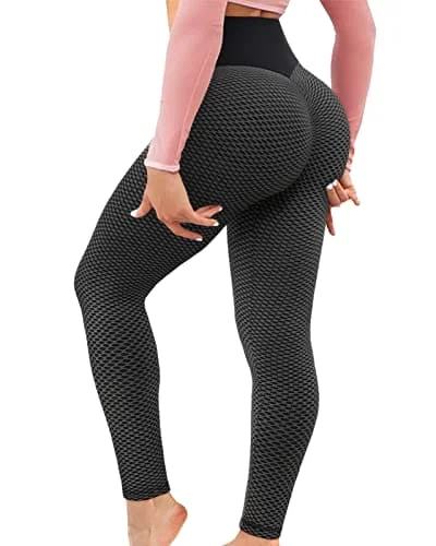 Great Deals Butt Lifting Anti Cellulite Leggings for Women High Waisted Yoga Pants Workout Tummy Control Sport Tights - Y-tight-black