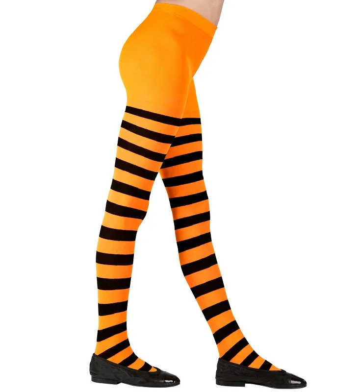 Buy Now Children's Orange and Black Striped Tights
