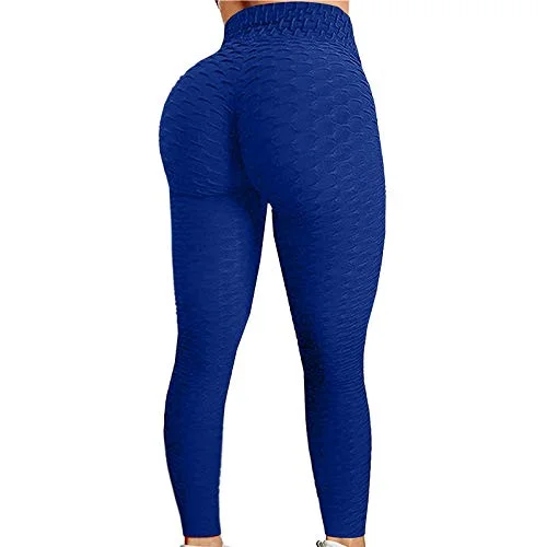 Special Buy Colorful Womens Yoga Pants High Waist Workout Leggings Running Pants A1-blue S