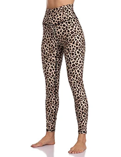 Lowest Price Colorfulkoala Women's High Waisted Pattern Leggings Full-Length Yoga Pants (L, Leopard)