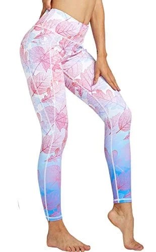 Must-Have Deals COOLOMG Women's Yoga Pants Printed Leggings Workout Running Tights with Side Pockets Leaves S + Headband Must-Have Deals COOLOMG Women's Yoga Pants Printed Leggings Workout Running Tights with Side Pockets Leaves S + Headband