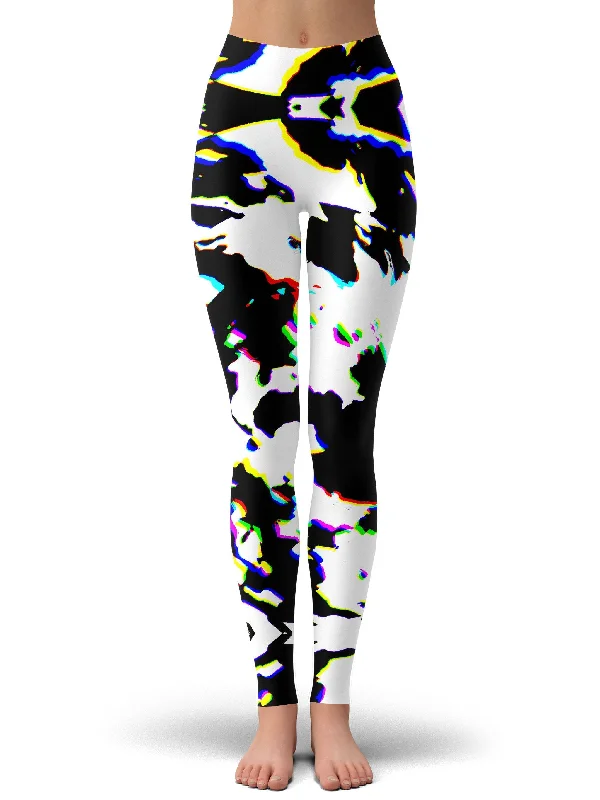 New Deals Cow Hide Print Rave Drip Leggings