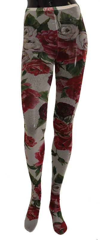 Super Sale Dolce & Gabbana Elegant Floral Print Mesh Tights