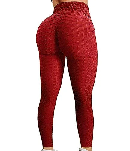 Savings Spectacular FITTOO Womens High Waisted Honeycomb Ruched Butt Scrunched Booty Leggings Workout Running Lift Textured Tights (A-Peach Butt Red) Savings Spectacular FITTOO Womens High Waisted Honeycomb Ruched Butt Scrunched Booty Leggings Workout Running Lift Textured Tights (A-Peach Butt Red)