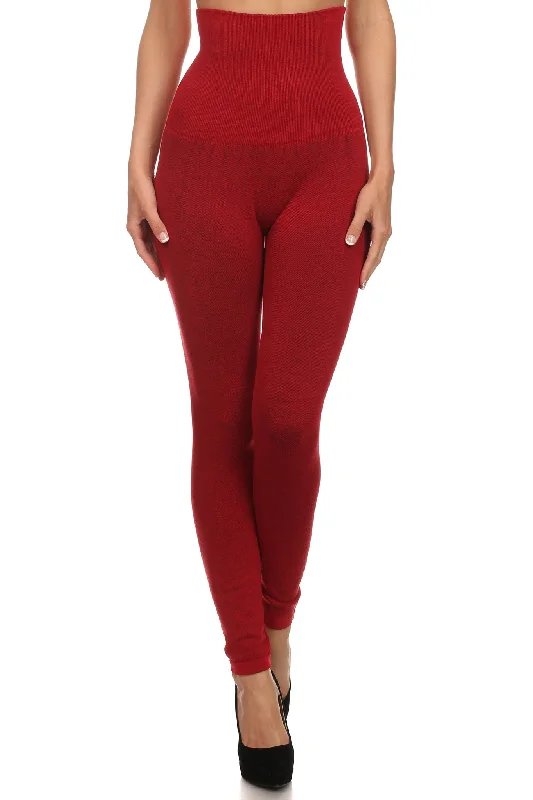 Grand Opening Sale French Terry Lined Compression Control Top Leggings