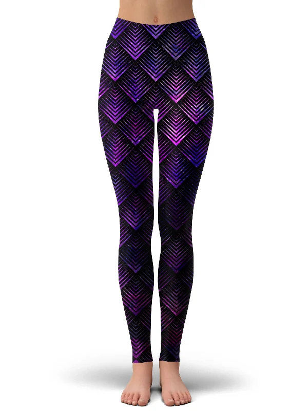 Low Prices Galactic Dragon Scale Purple Foil Leggings
