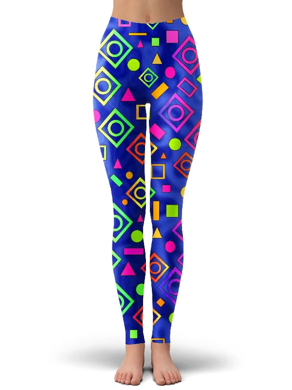 Amazing Deals Geometric On Blue Leggings