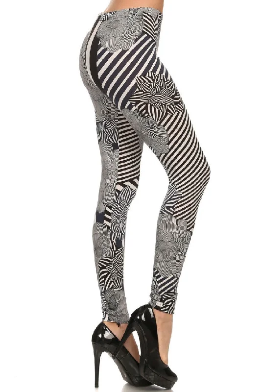 Bargain Blast Geometric Stripes Velour Legging