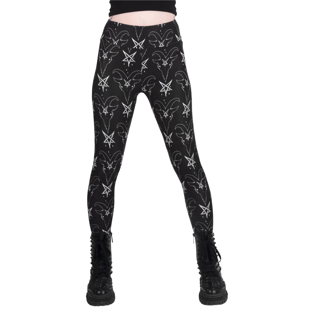 Act Now Goat Head Pentagram High Waisted Leggings
