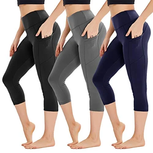 Special Savings HIGHDAYS 3 Pack Capri Leggings for Women with Pockets - High Waist Workout Running Yoga Pants Special Savings HIGHDAYS 3 Pack Capri Leggings for Women with Pockets - High Waist Workout Running Yoga Pants
