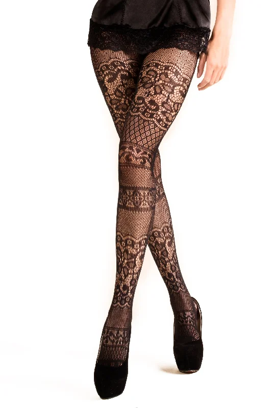 Lowest Price Intarsia Lace Fishnet Tights